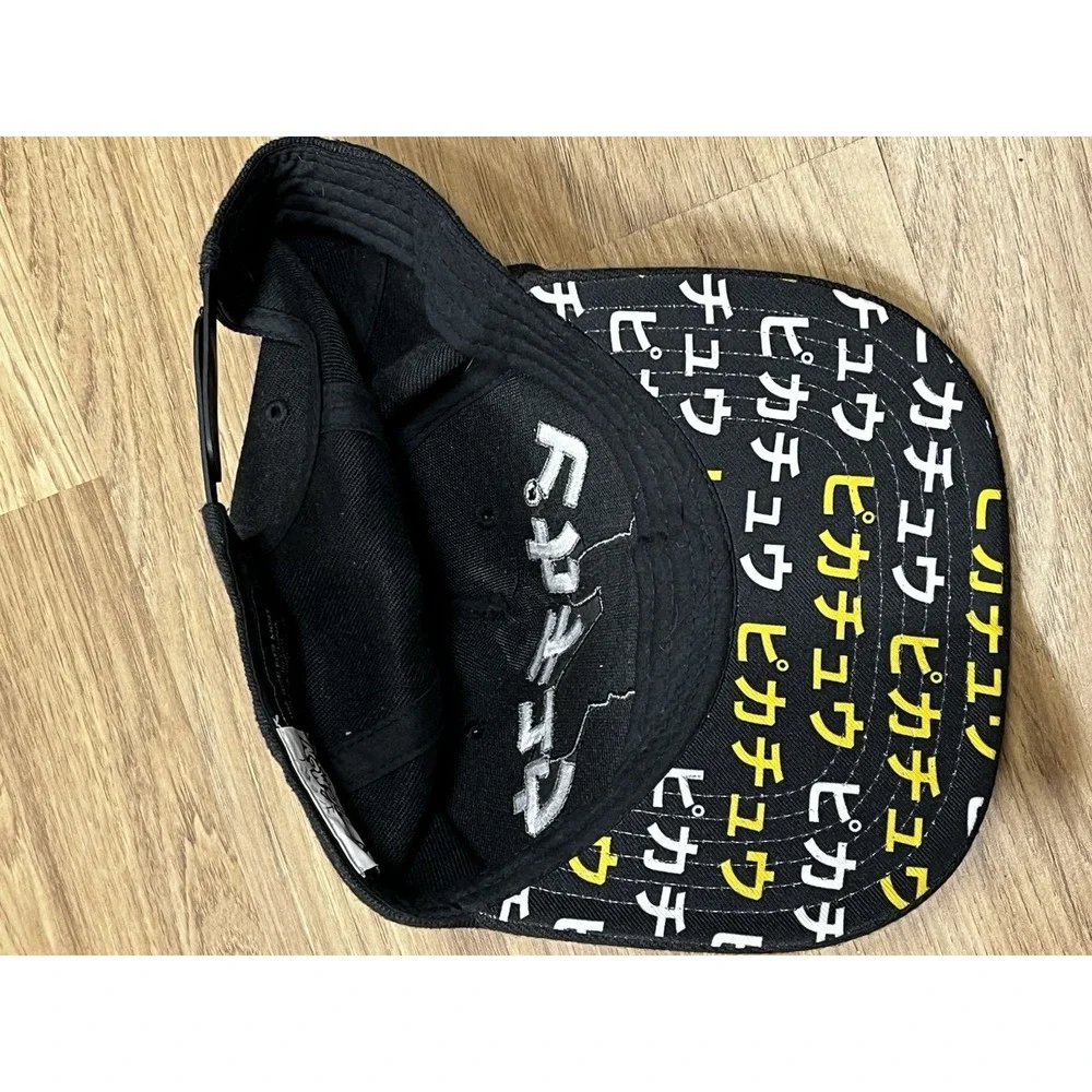 Pikachu Pokemon Japanese Kanji Snapback Hat Cap Anime Cartoon Men Women Black